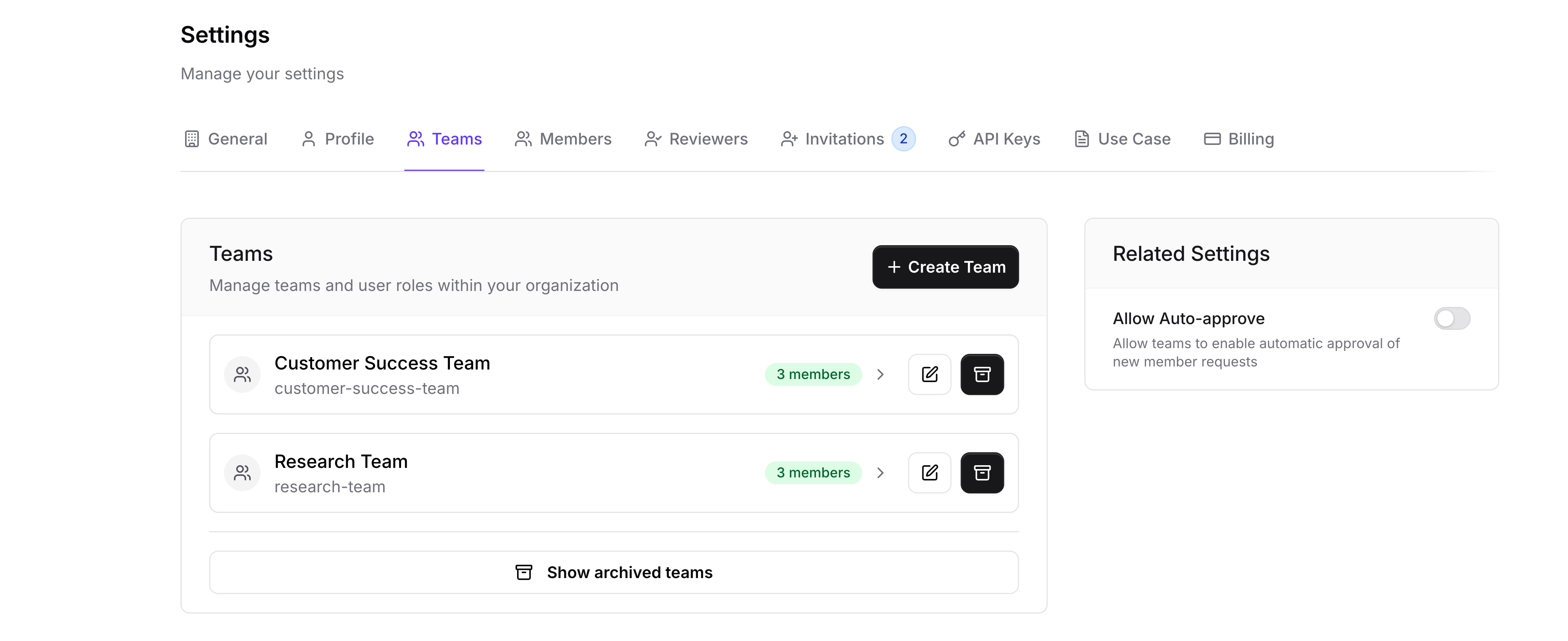 Related Settings showing Allow Auto-approve turned off