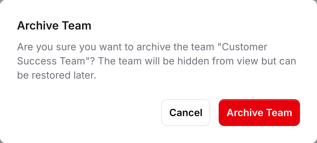 Archive Team confirmation dialog with Archive Team button (red)